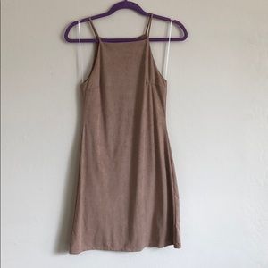 Beige suede mini dress
